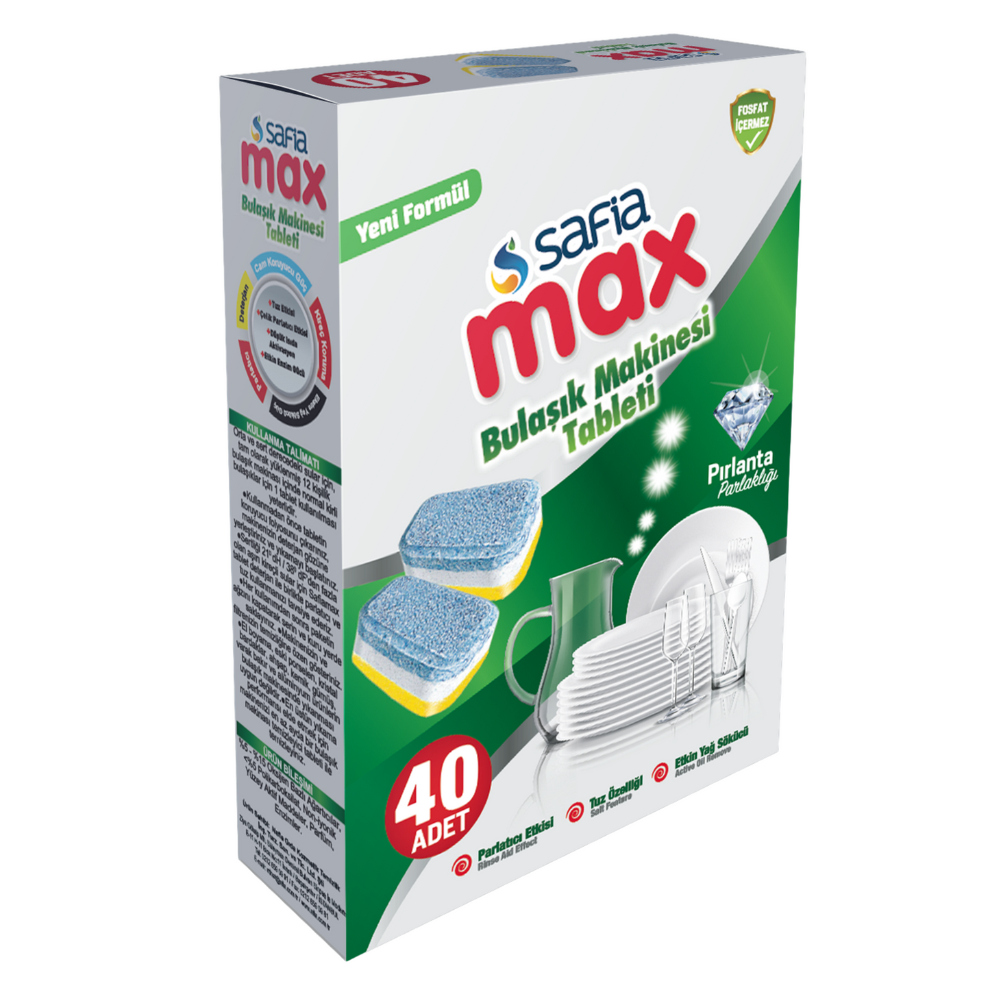 Safia - Max Bulaşık Makine Tableti 40 Adet / Max Spülmaschinentablette 40 Stück