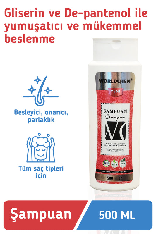 Worldchem - Panthenol & Glycerin İçerikli Şampuan / Shampoo mit Panthenol und Glycerin 500ml