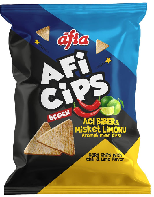 Afia - Aficips Acıbiber Misket Limonlu Mısır Cips / Scharfe Pfeffer-Limetten-Mais-Chips 40g